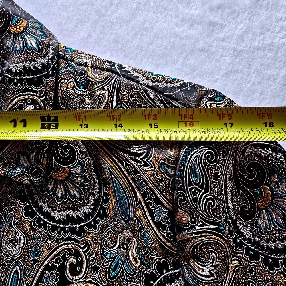 Beautiful Brownstone Studio Paisley Print Blazer Jacket‎ Zipper Front XL - Picture 14 of 16